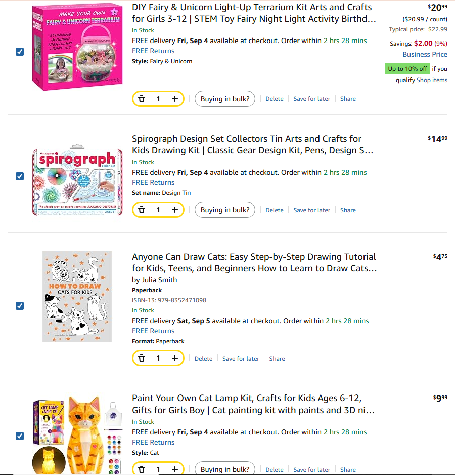 Colorful creative activity kit projects
